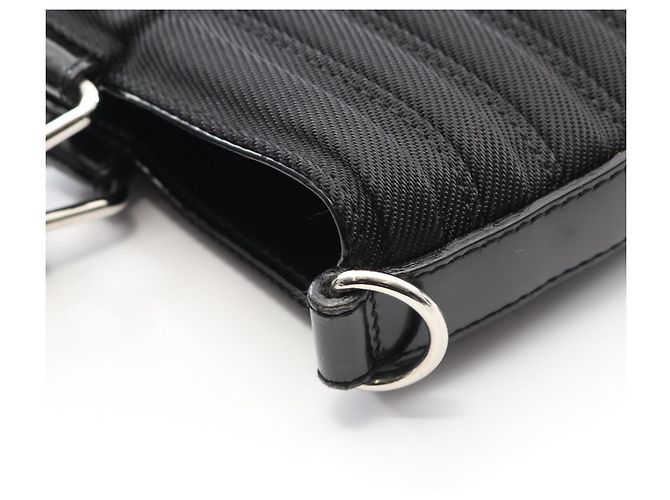 Borsa a mano Gucci Bamboo nera in pelle e nylon Nero - vista 11