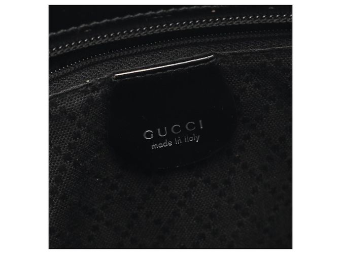 Borsa a mano Gucci Bamboo nera in pelle e nylon Nero - vista 4
