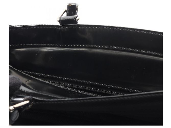 Borsa a mano Gucci Bamboo nera in pelle e nylon Nero - vista 5