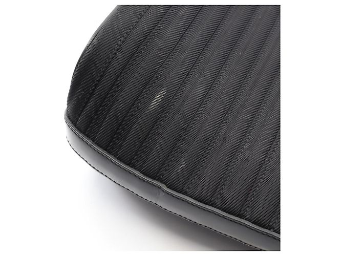 Borsa a mano Gucci Bamboo nera in pelle e nylon Nero - vista 7