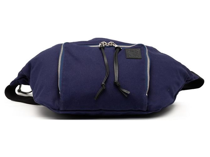 Borsa a vita con logo Anagram Loewe Nero Blu navy - vista 3