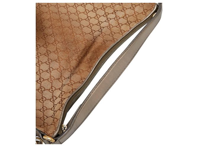 Bolso de Hombro Gucci GG Canvas Heart Bit Bamboo Castaño - vista 10