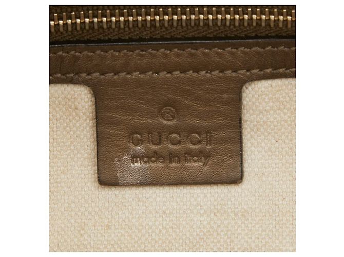 Bolso de Hombro Gucci GG Canvas Heart Bit Bamboo Castaño - vista 12