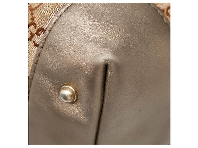 Bolso de Hombro Gucci GG Canvas Heart Bit Bamboo Castaño - vista 4