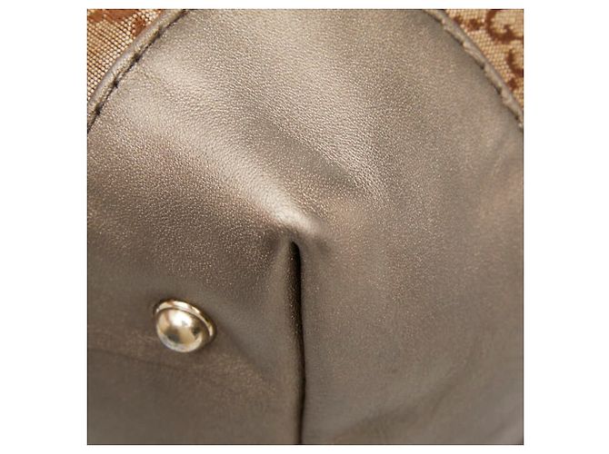 Bolso de Hombro Gucci GG Canvas Heart Bit Bamboo Castaño - vista 6