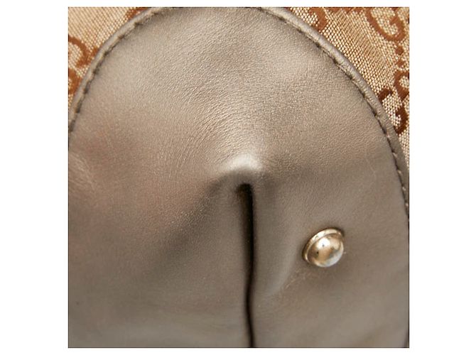 Bolso de Hombro Gucci GG Canvas Heart Bit Bamboo Castaño - vista 7