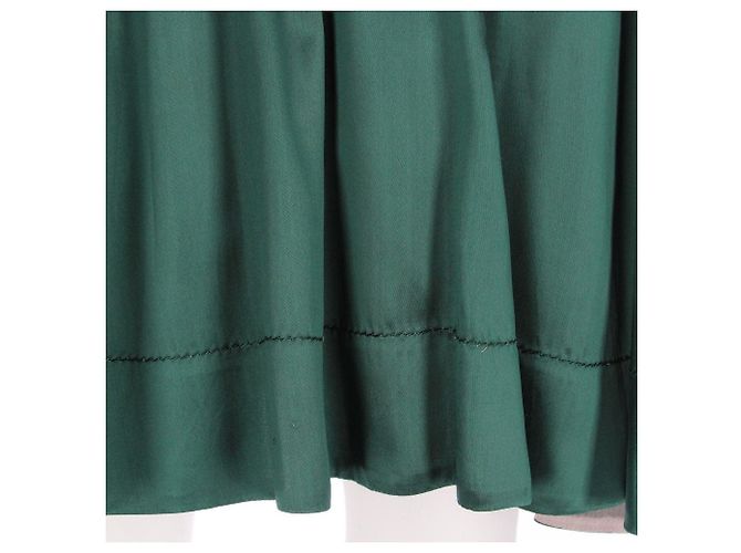 Falda de seda verde petróleo Prada - Años 2000 - vista 4