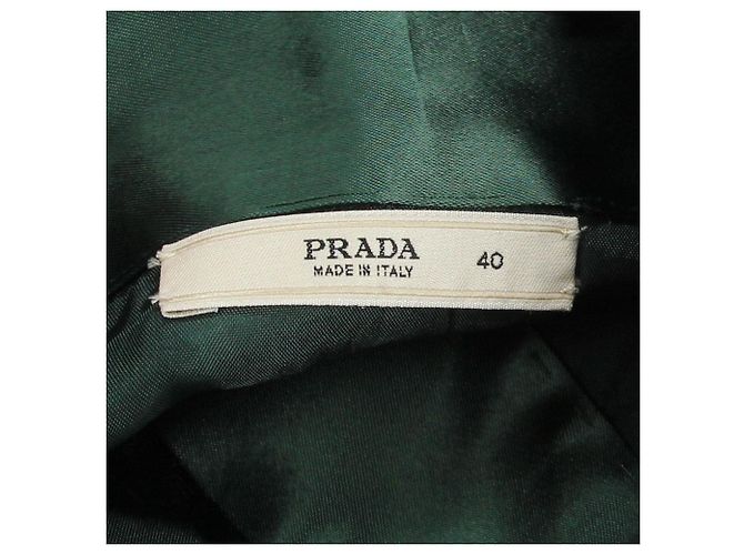 Falda de seda verde petróleo Prada - Años 2000 - vista 5