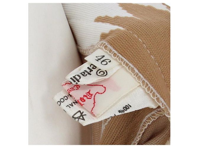 Autre Marque Roberta di Camerino Beige Patterned Skirt - 2000s White Sand - view 5