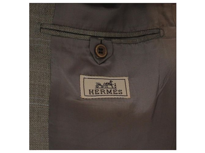 Hermès Beige Herringbone Wool Jacket - view 5