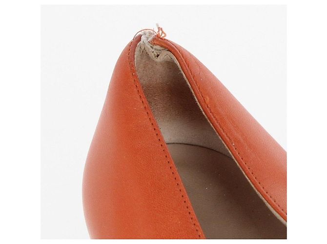 Orangene Lederflats von Salvatore Ferragamo - Ansicht 9