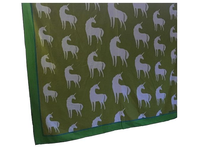 Hermès Einhorn Schal Stola Grün - Ansicht 2