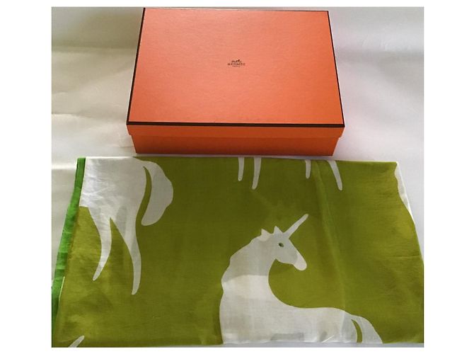 Hermès Einhorn Schal Stola Grün - Ansicht 6