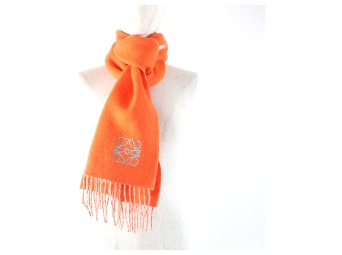 Stola in lana e cashmere arancione Loewe - vista 3