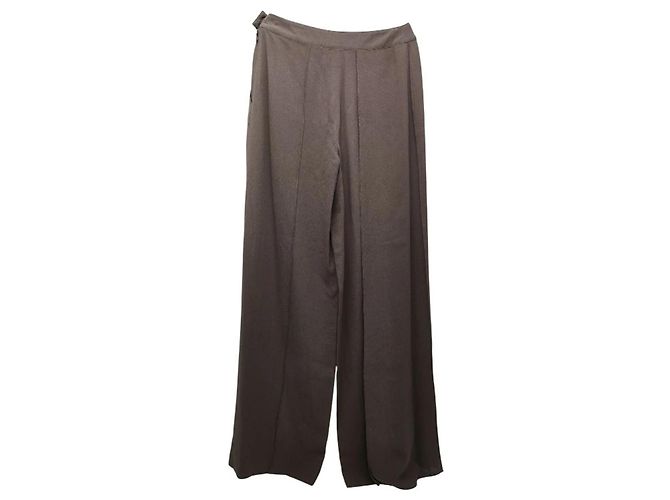 Pantalones de seda Chanel Castaño - vista 2