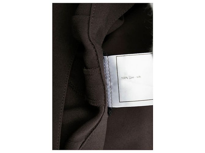 Pantalones de seda Chanel Castaño - vista 4