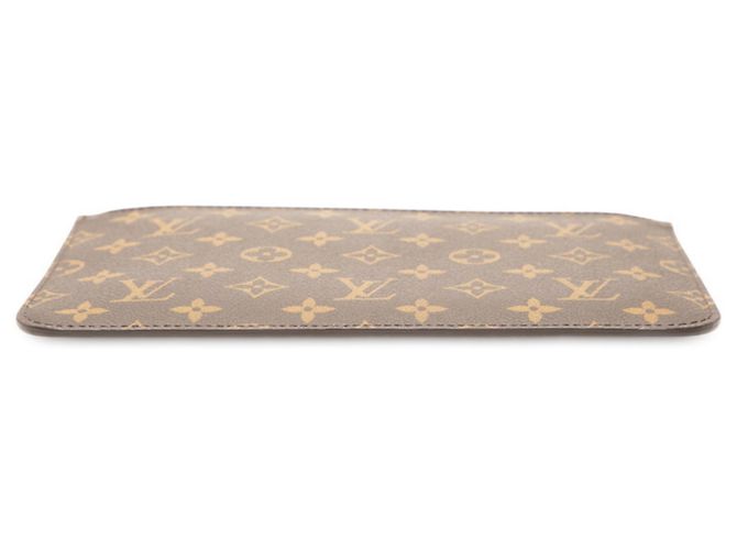Louis Vuitton Monogram Neverfull MM con Pochette Marrone Rosso - vista 3