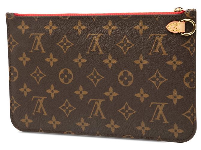 Louis Vuitton Monogram Neverfull MM con Bolsa Castaño Roja - vista 2