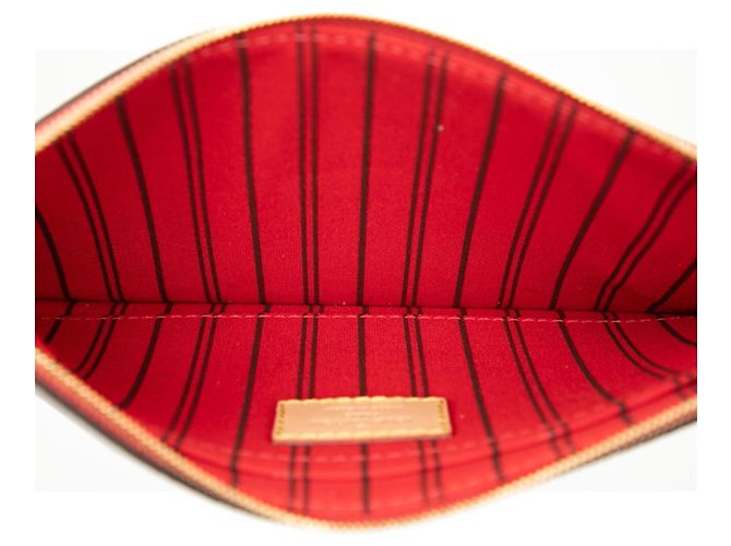 Louis Vuitton Monogram Neverfull MM con Bolsa Castaño Roja - vista 4