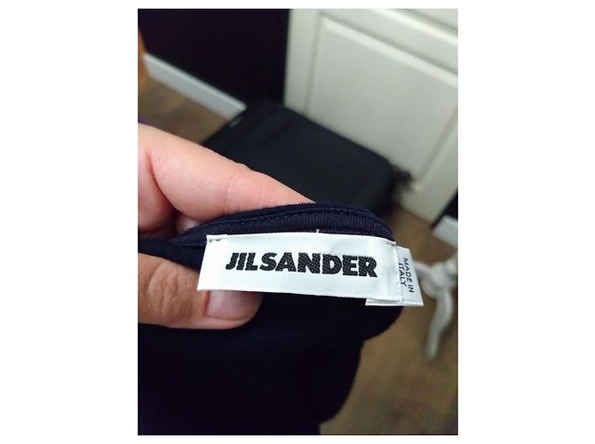 Marinefarbendes Winterstrickkleid Jil Sander 100% Wolle Größe 40 Marineblau - Ansicht 4