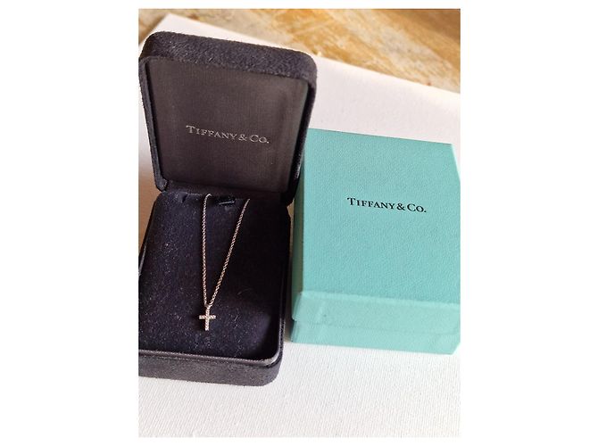 Tiffany & Co Croce Metro in oro bianco 750/000 Argento - vista 4