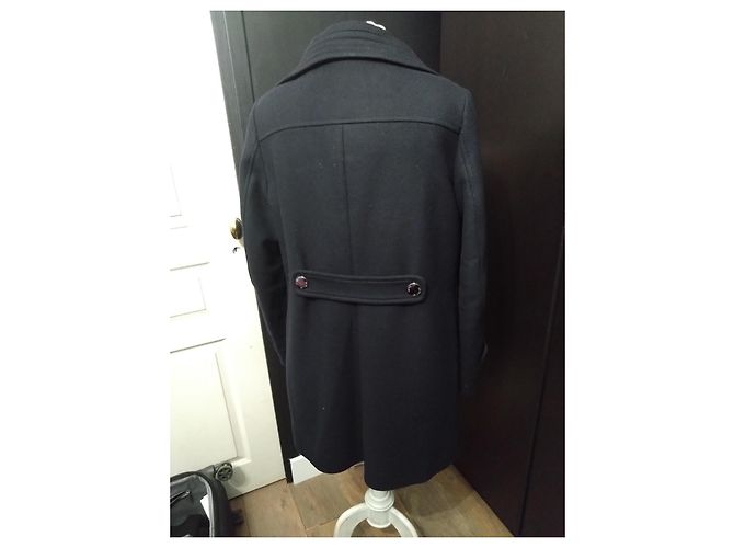 Abrigo Negro Midi Moncler T40 en Lana - vista 3