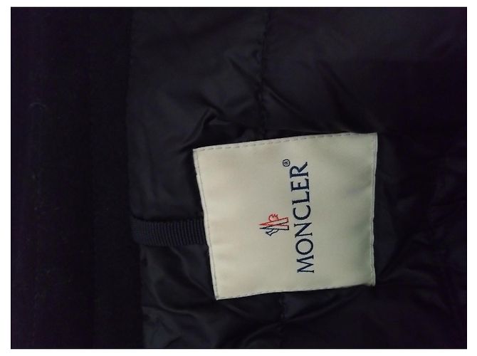 Abrigo Negro Midi Moncler T40 en Lana - vista 4