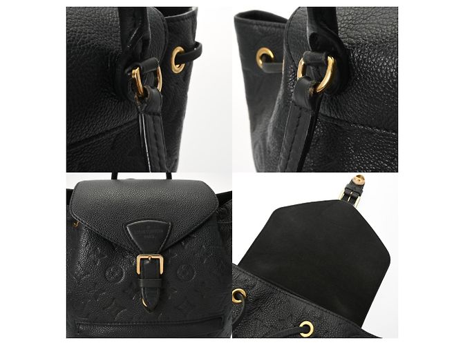 Louis Vuitton Monogram Empreinte Montsouris PM Noir Backpack Black - view 8
