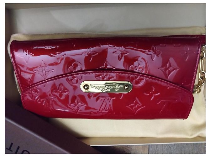 Piccola borsa Louis Vuitton Sunset Boulevard rossa – pelle verniciata – con pochette Rosso - vista 3