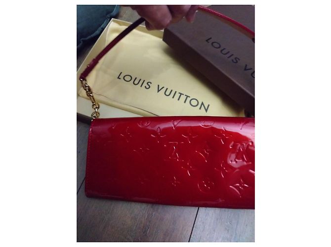 Piccola borsa Louis Vuitton Sunset Boulevard rossa – pelle verniciata – con pochette Rosso - vista 7