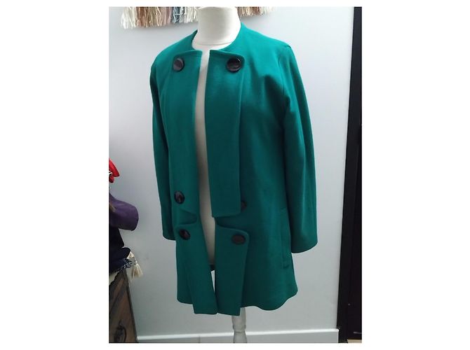 Abrigo verde esmeralda Pierre Cardin París talla 38-40 - vista 2