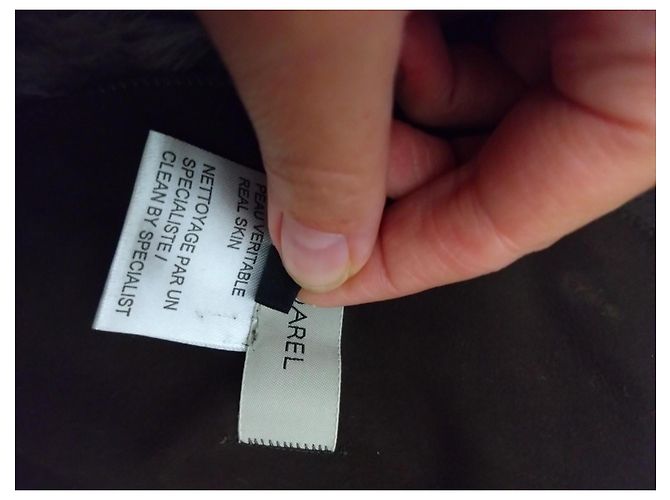 Gerard Darel Chaqueta / Abrigo Gérard Darel de Piel de Borrego Reversible T36/S Gris - vista 8