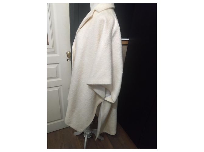 Autre Marque Capa poncho blanca de lana Sisley talla 38 Blanco - vista 2