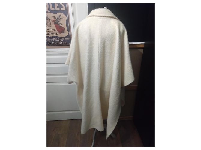 Autre Marque Capa poncho blanca de lana Sisley talla 38 Blanco - vista 3