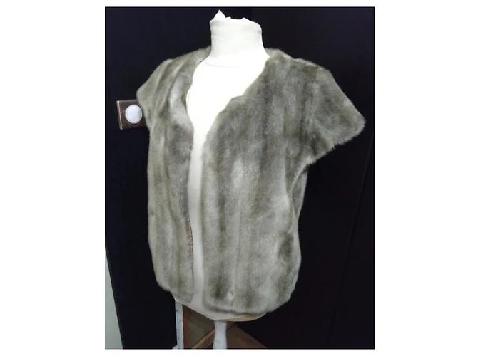 Chaleco Sin Mangas de Piel Sintética Sandro T38 Talla 38 Chic Elegante Gris - vista 2