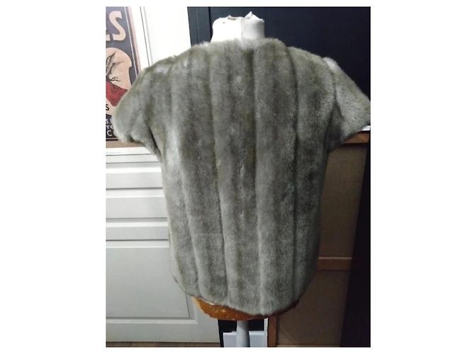 Chaleco Sin Mangas de Piel Sintética Sandro T38 Talla 38 Chic Elegante Gris - vista 3