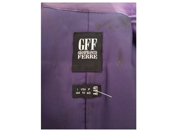 Langer lila Lammledermantel GFF Gianfranco Ferré Größe 40 - Ansicht 4
