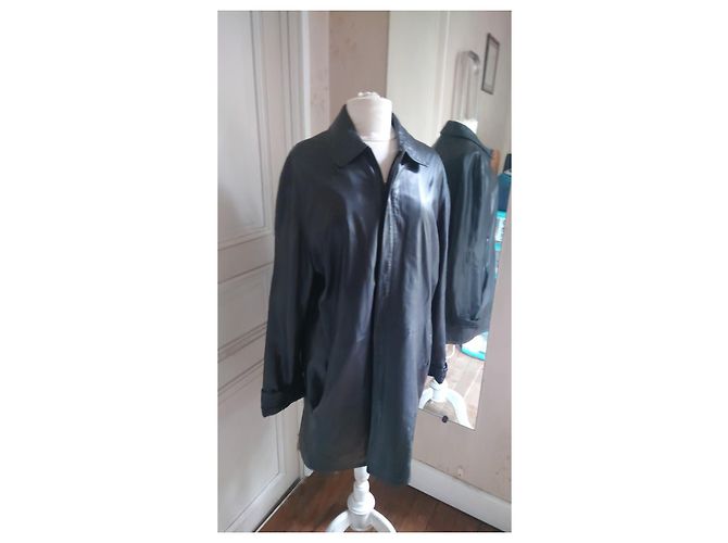 Abrigo de Cuero Midi DKNY – Talla 38 Negro - vista 10