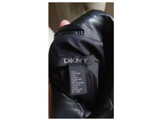 Abrigo de Cuero Midi DKNY – Talla 38 Negro - vista 11