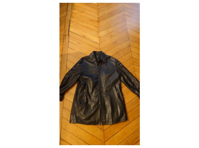 Abrigo de Cuero Midi DKNY – Talla 38 Negro - vista 12