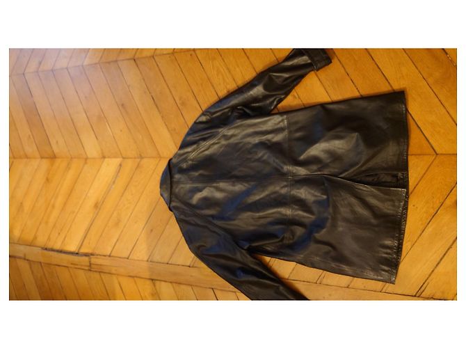 Abrigo de Cuero Midi DKNY – Talla 38 Negro - vista 13