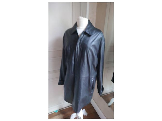 Abrigo de Cuero Midi DKNY – Talla 38 Negro - vista 8