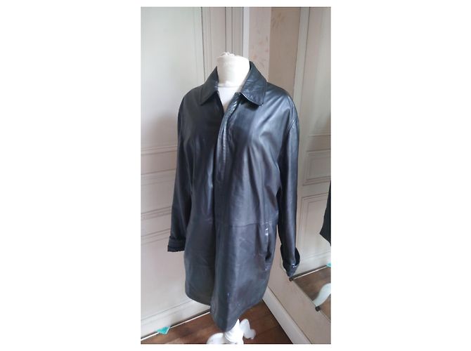 Abrigo de Cuero Midi DKNY – Talla 38 Negro - vista 9