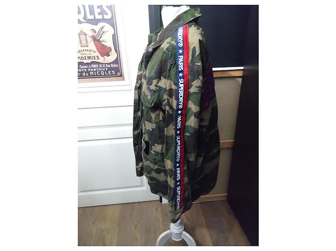 Superdry Camouflage Parka Green and Khaki Size 42 - view 3