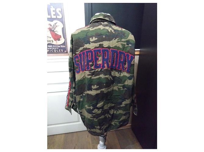 Superdry Camouflage Parka Green and Khaki Size 42 - view 4