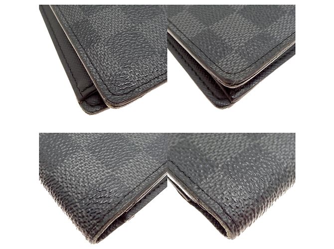 Portafoglio bifold da uomo Louis Vuitton in Damier Graphite Noir Nero - vista 7