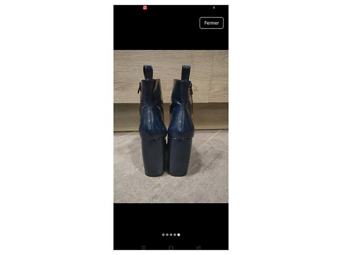 Stivaletti Tara Jarmon in pelle blu navy - vista 2