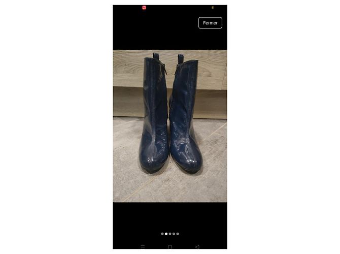 Stivaletti Tara Jarmon in pelle blu navy - vista 5