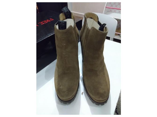 Free Lance botines nuevos de ante caqui talla 39 - vista 3