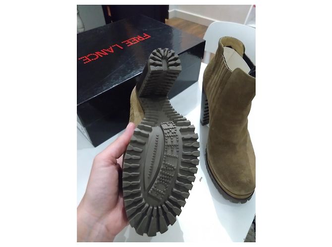 Free Lance botines nuevos de ante caqui talla 39 - vista 5